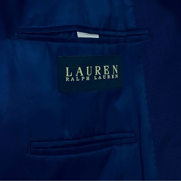 100% Wool Men’s 42L Lauren Ralph Lauren Blazer Navy Blue Modern Fit Coat Jacket - Picture 15 of 16